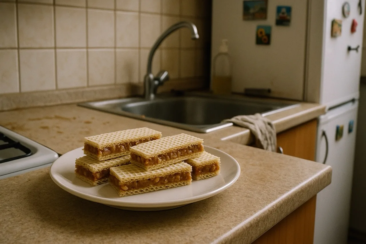 Karamellás ostyaszelet (grillázsos ostya)