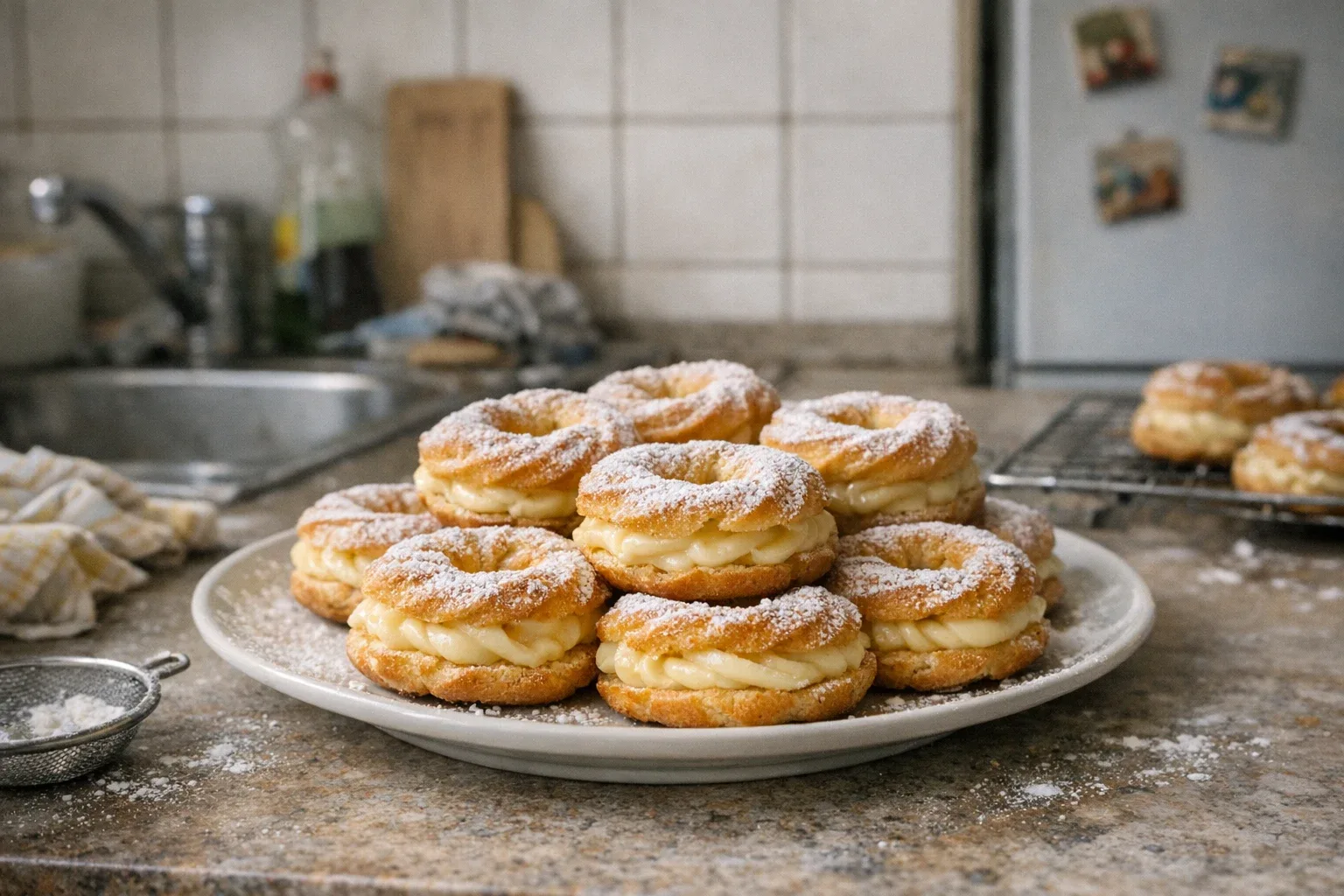 Vaníliakrémes képviselőfánk-karikák