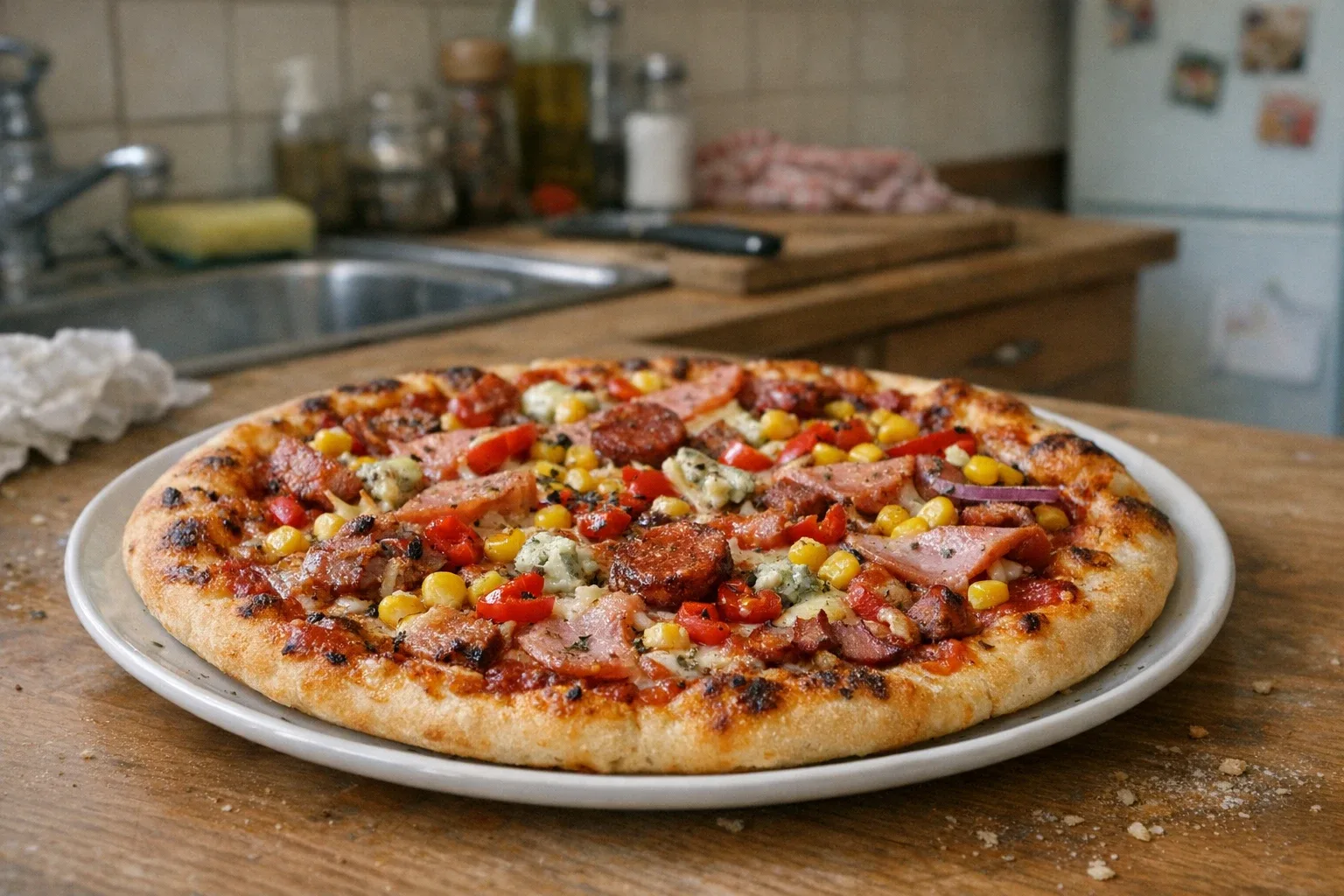 Pizza, mint a pizzériában