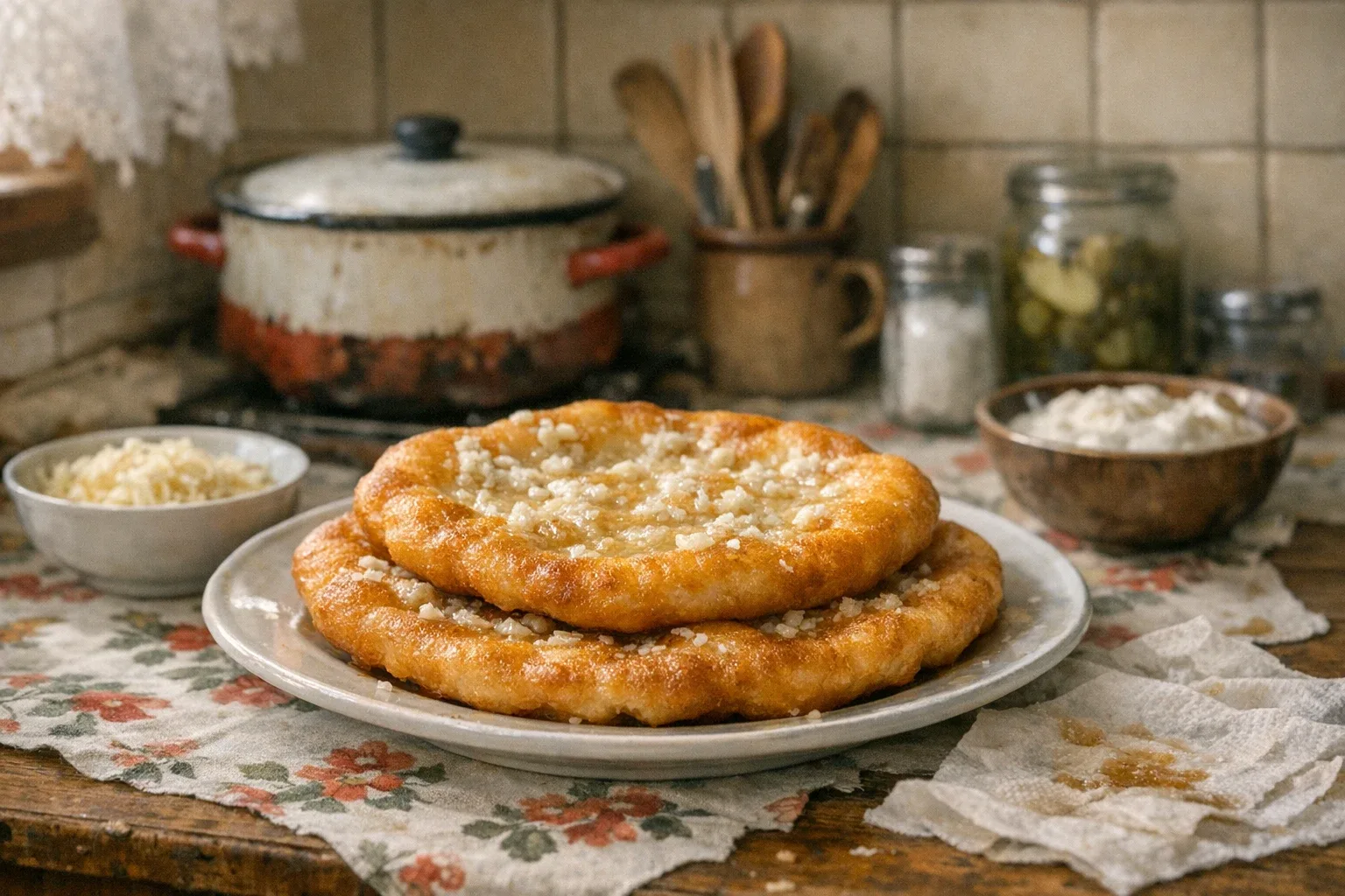 Lángos (hűtőben kelesztve)