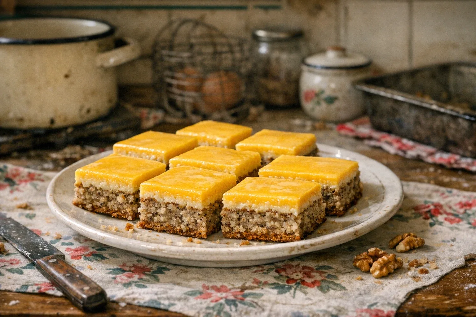 Diós szelet tojássárgája-mázzal