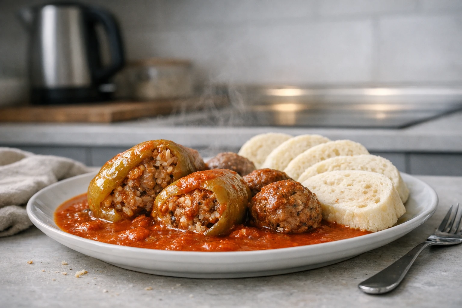 Töltött paprika paradicsommártásban