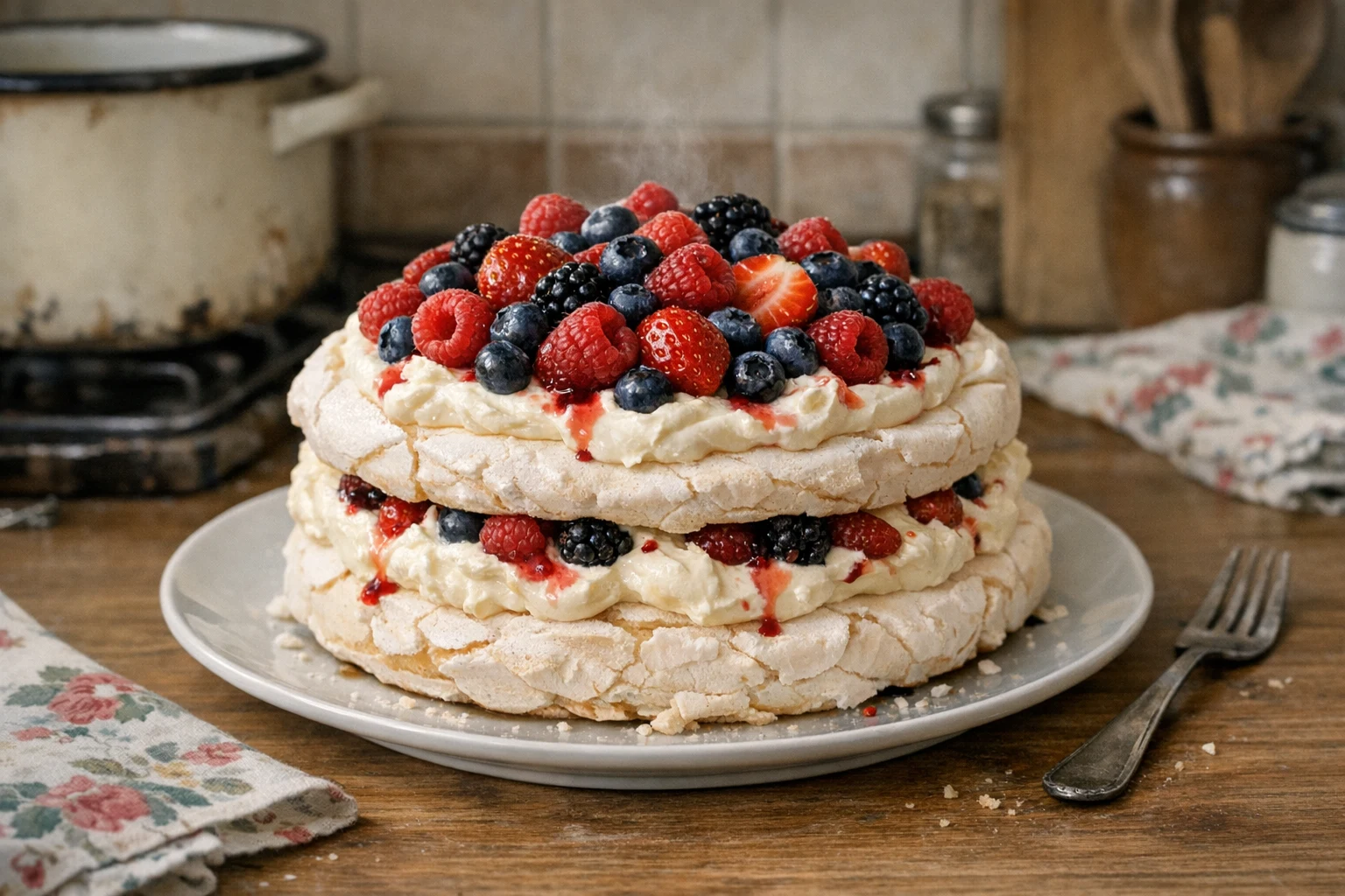 Pavlova mascarponekrémmel