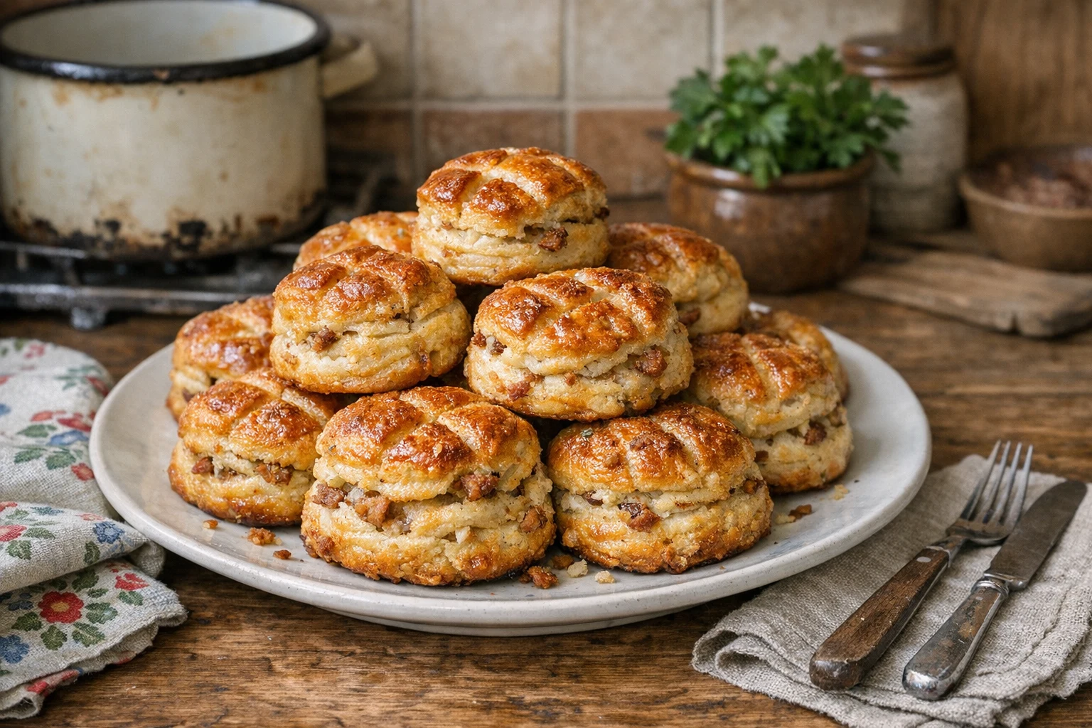 Krumplis-tepertős pogácsa