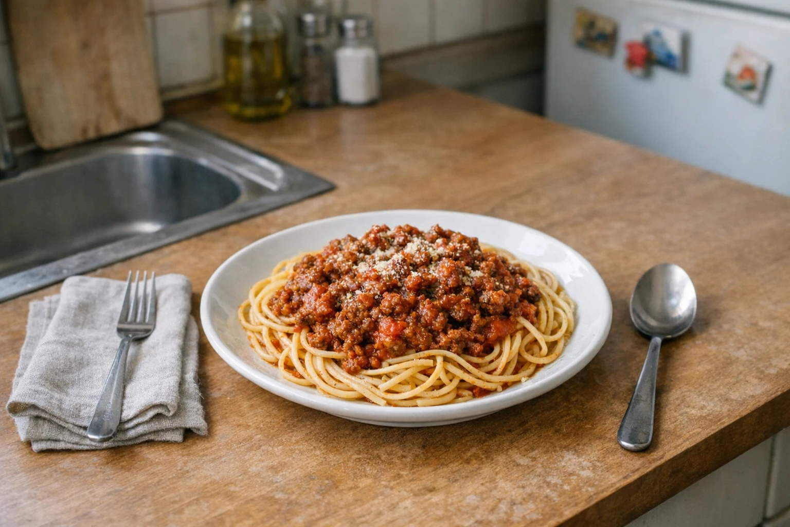 Spagetti darált marhahússal