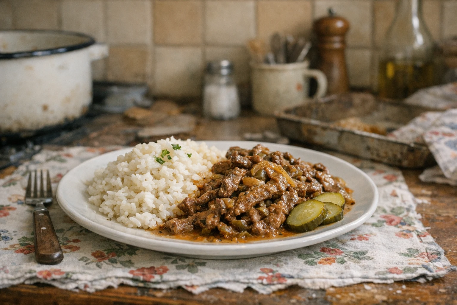 Marhahús Stroganoff módra