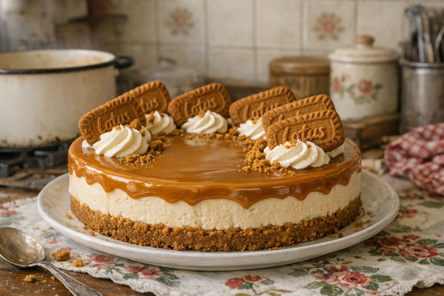 Sütés nélküli karamellás cheesecake Lotus keksszel