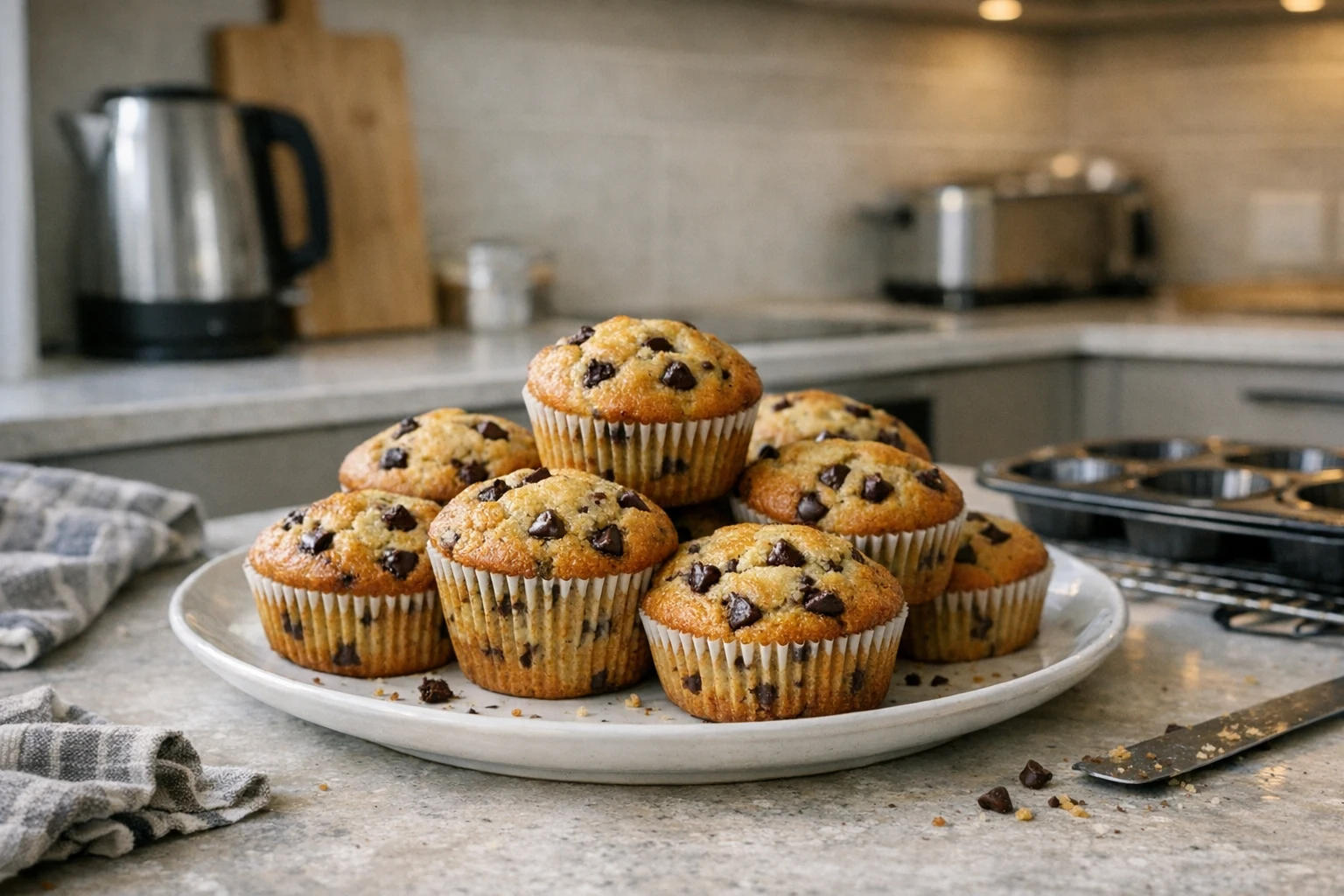 Banános muffin csokoládédarabokkal