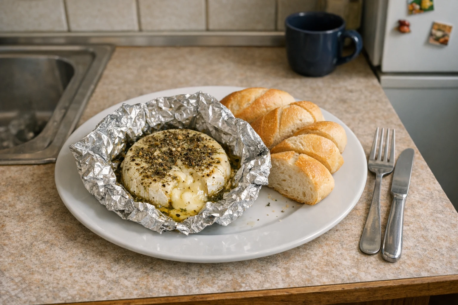 Fóliában sült camembert