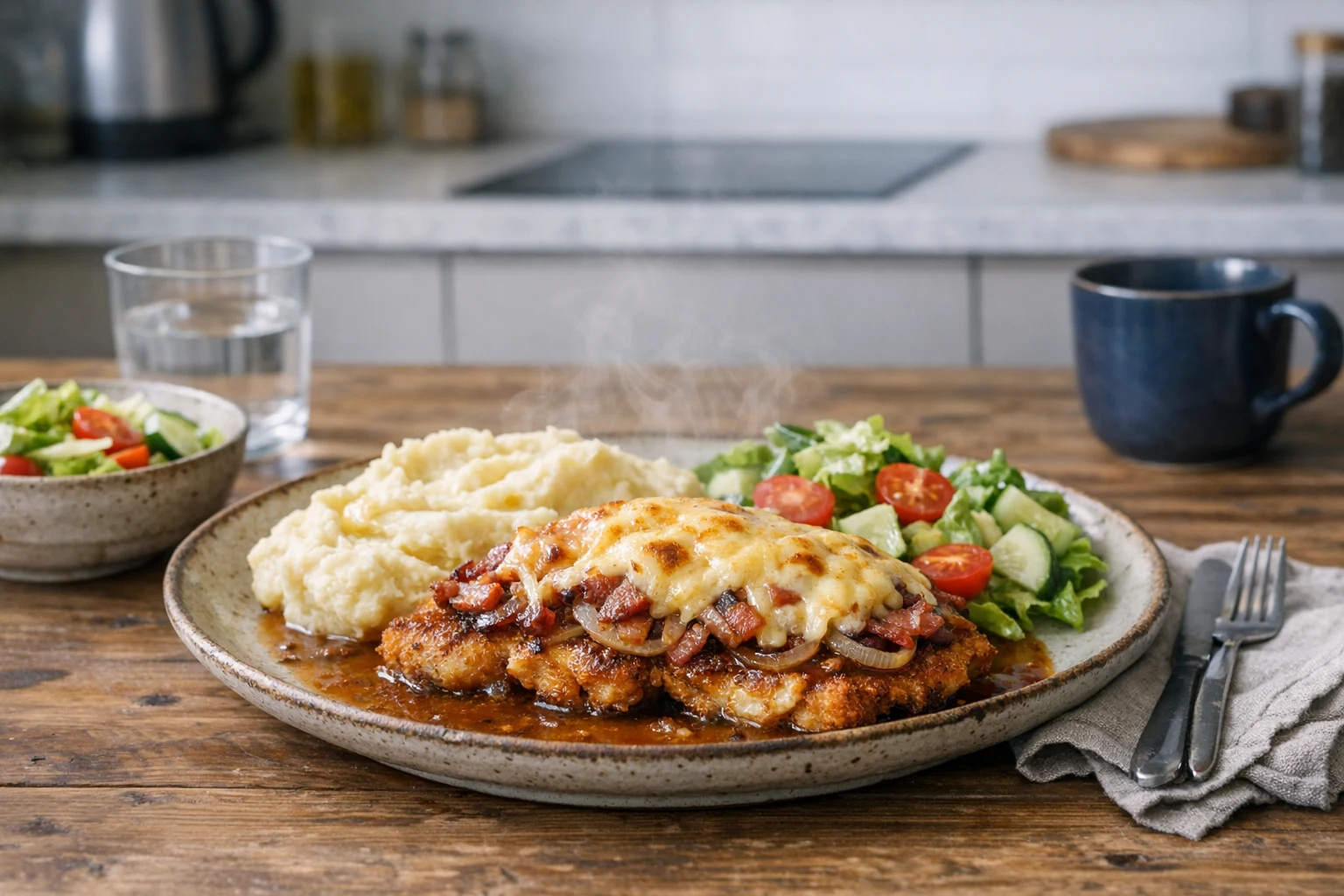 Rakott csirkemellszelet (fordított bundában)