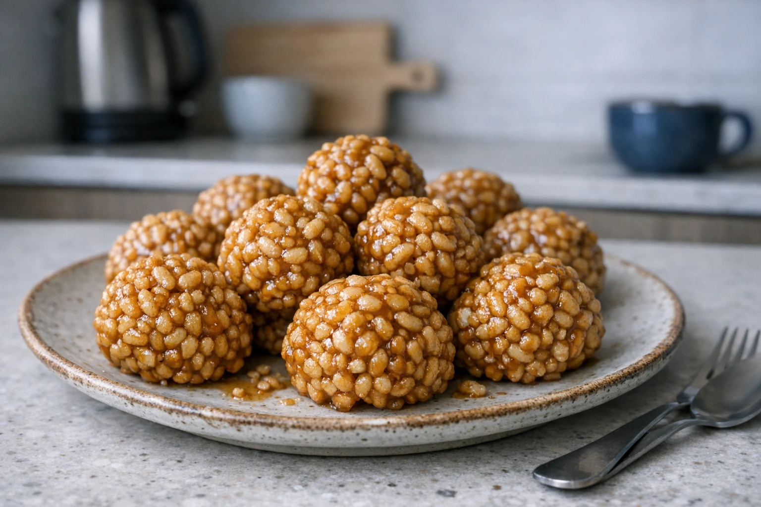 Karamellás puffasztottrizs-golyók