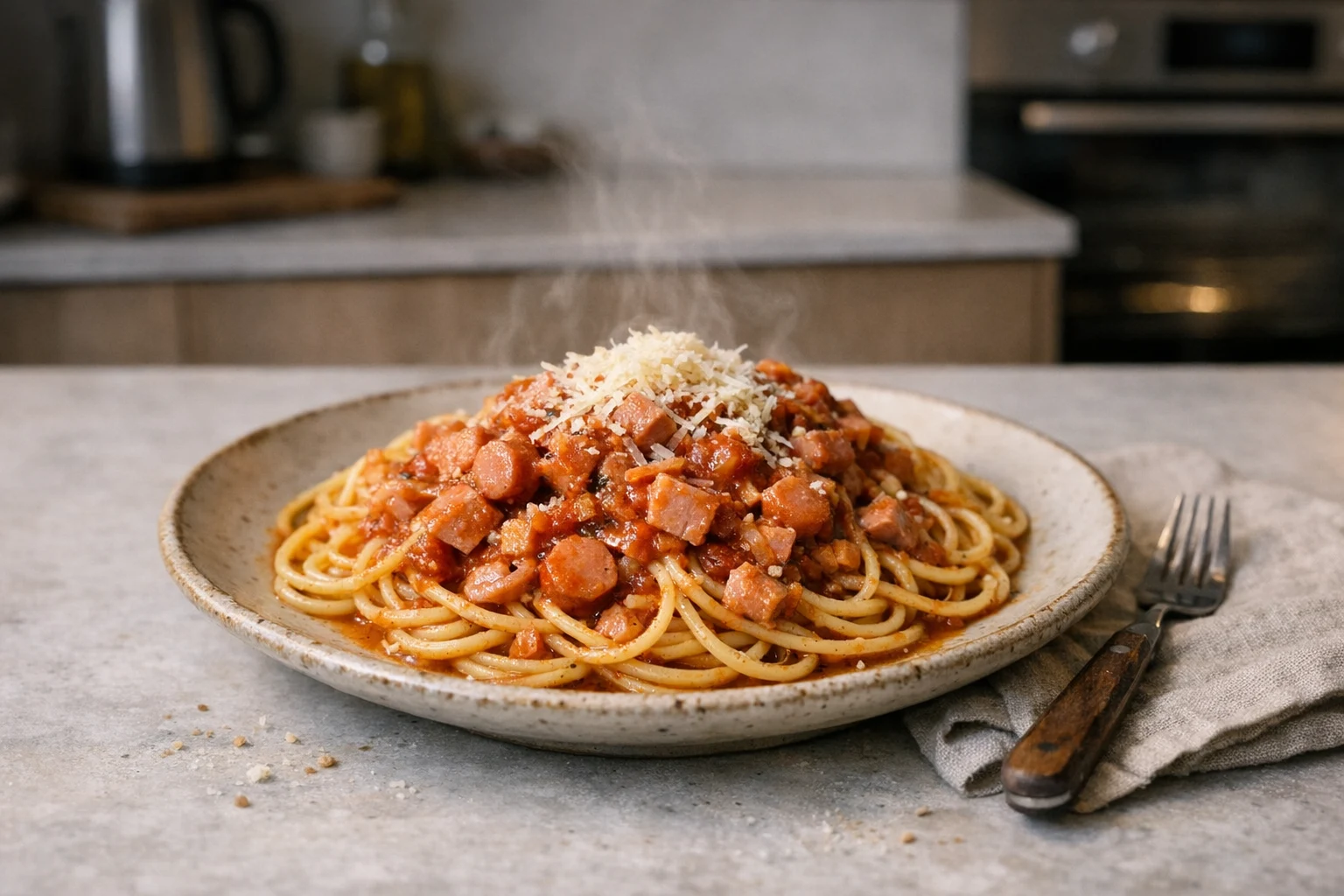 Mortadellás spagettiszósz