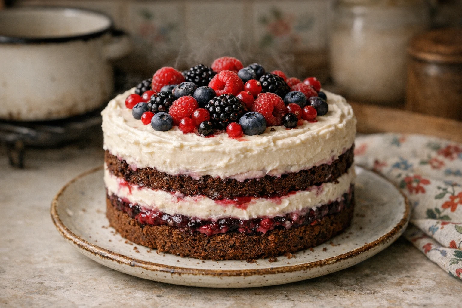 Erdei gyümölcsös torta