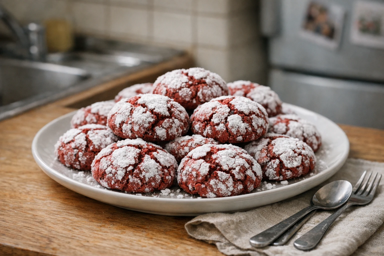 Red velvet crinkle keksz