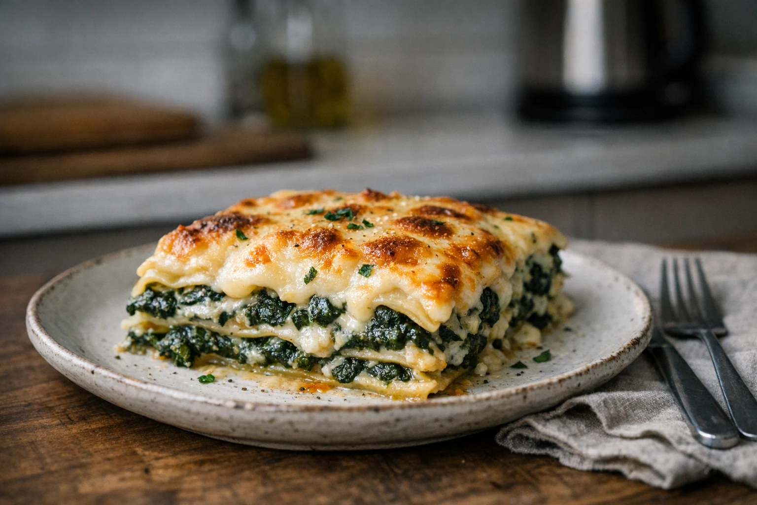 Spenótos lasagne